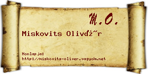 Miskovits Olivér névjegykártya