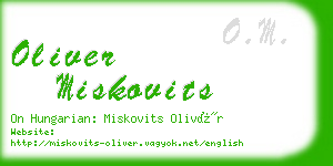 oliver miskovits business card